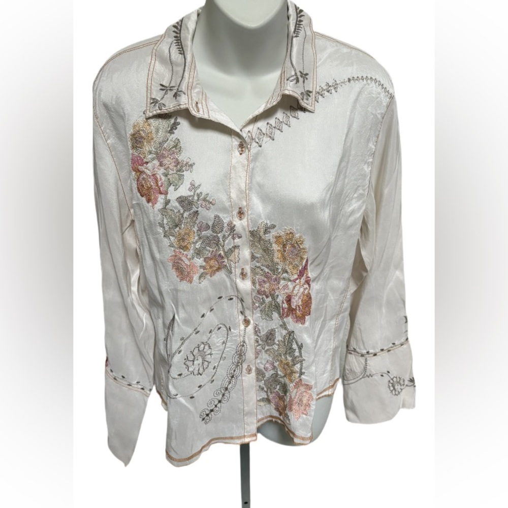 Daniel Kiviat Vintage Silk Embroidered Blouse